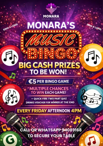 Monara’s Music Bingo