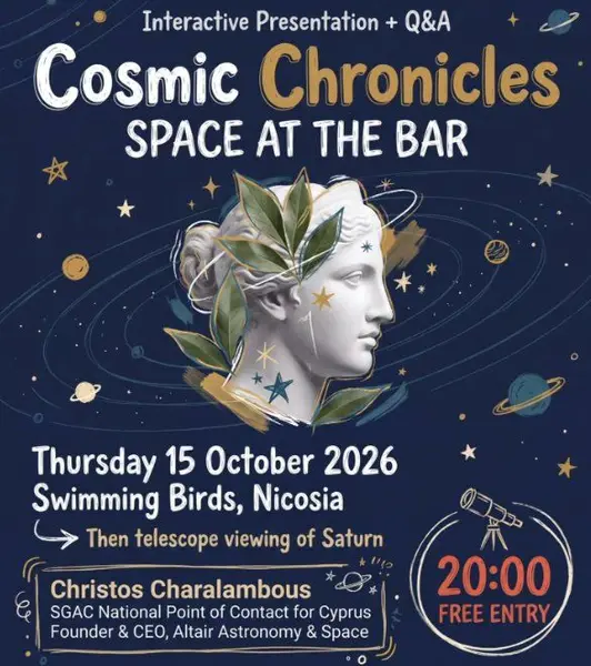 Cosmic Chronicles: Space at the Bar Interactive Talk in Nicosia