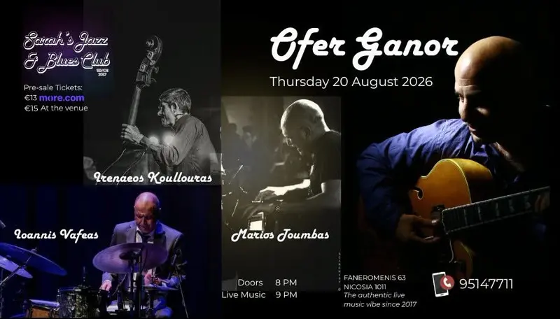 Live Jazz with Ofer Ganor, Irenaeos Koullouras, Marios Toumbas, Ioannis Vafeas