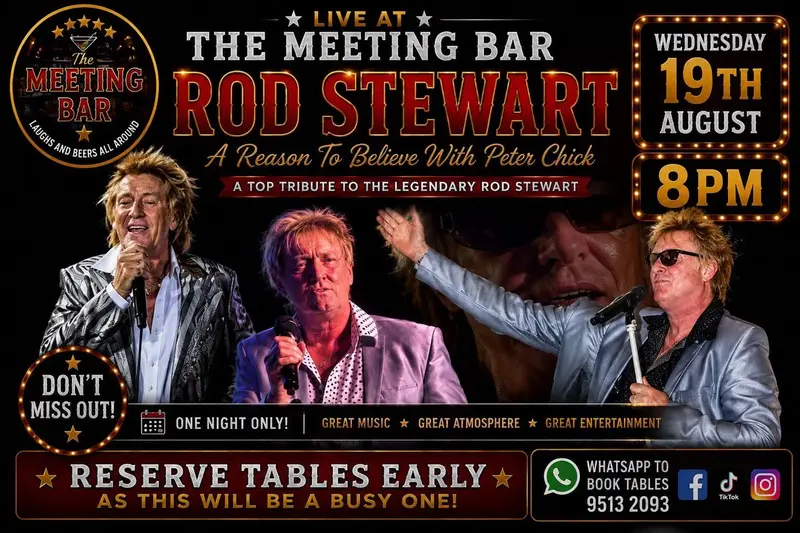 🎤 Wednesday 19th August – Rod Stewart Tribute (8PM)