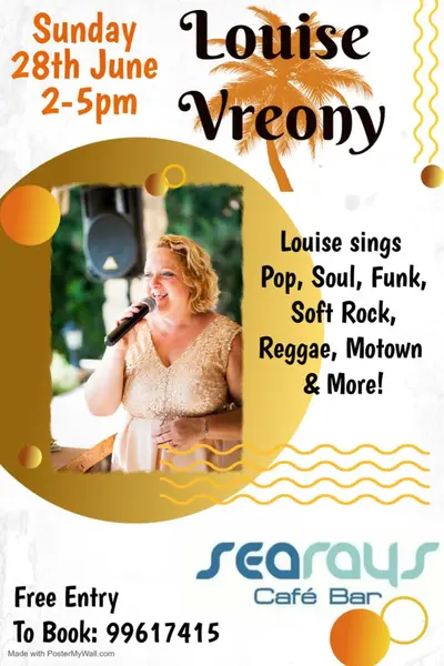 Searays Sunday afternoon live music with...Louise Vreony