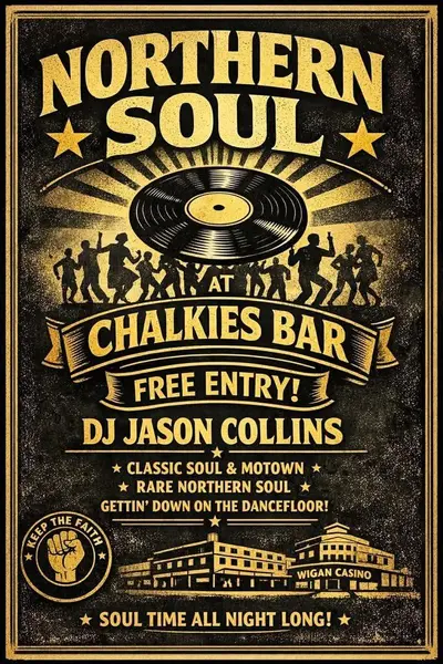 Northern Soul Night: Classic Soul & Motown at Chalkies Bar in Paphos