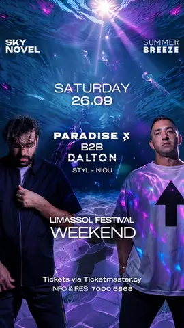 Skynovel x Breeze Sat 26.09 Paradise|X b2b Dalton