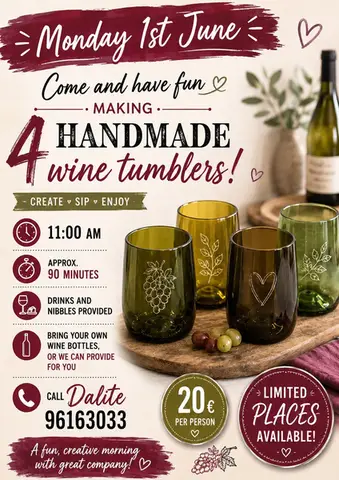Wine tumbler workshop.