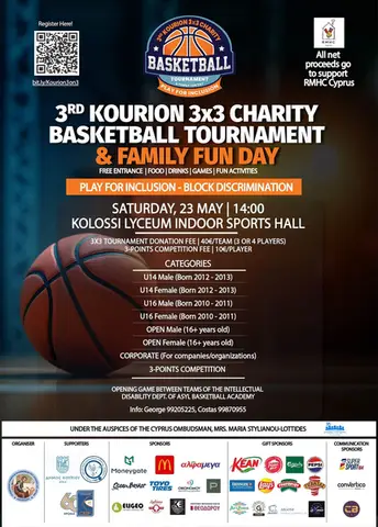 3rd KOURION 3x3 CHARITY BASKETBALL TOURNAMENT & FAMILY FUN DAY