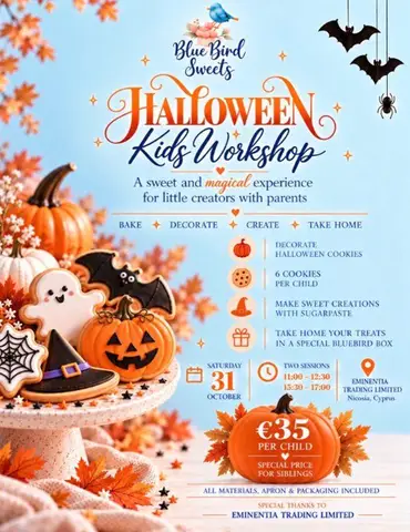 Halloween Kids Workshop by Blue Bird Sweets in Nicosia
