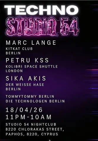 die technologen berlin - STUDIO 54 - official after hour party CYPRUS edition