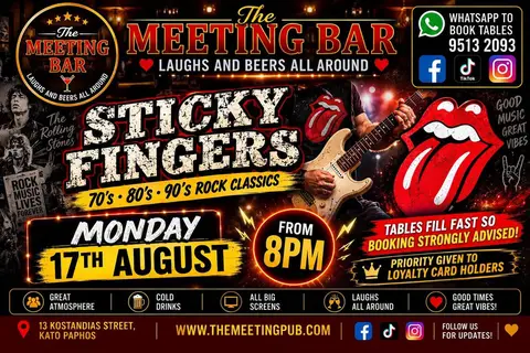 🎸 Monday 17th August – Sticky Fingers (8PM)