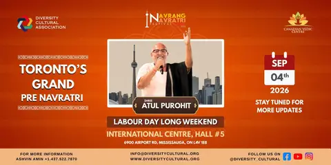 Navrang Navratri Festival Canada 2026 With ATUL PUROHIT - FRIDAY 4th September, 2026