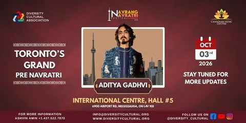 Navrang Navratri Festival Canada 2026 With ADITYA GADHVI - SATURDAY 3rd October, 2026